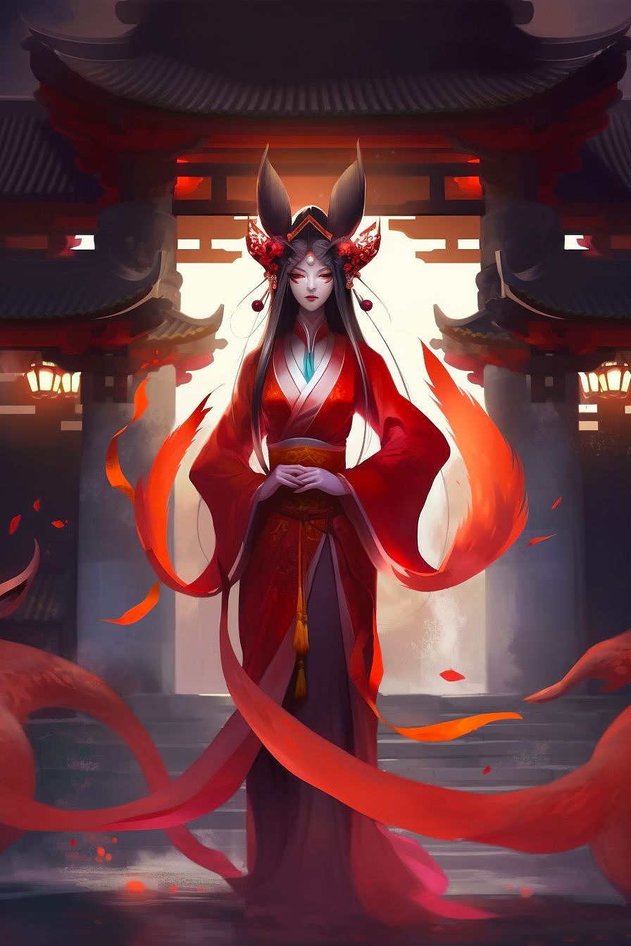 倾国倾城——狐妖篇（图ZMzM0ODk4MzQw） - AI作品 - 站酷设计师AI语画Lroric原创素材 - 站酷ZCOOL