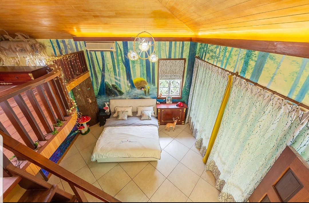 广州网红民宿墙绘 公寓墙绘 酒店墙绘  客厅背景墙绘