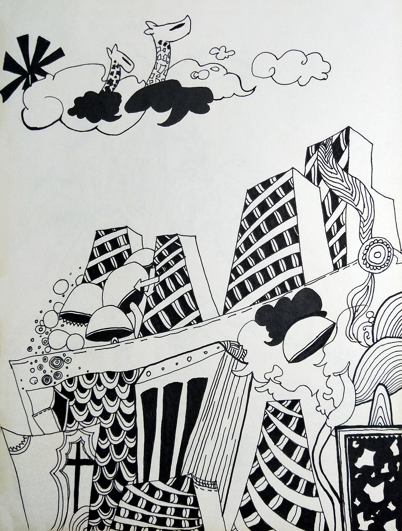 手绘黑白装饰插画（图ZMTI3NTQyNzE2） - 创作习作 - 站酷设计师小惠惠Y原创素材 - 站酷ZCOOL