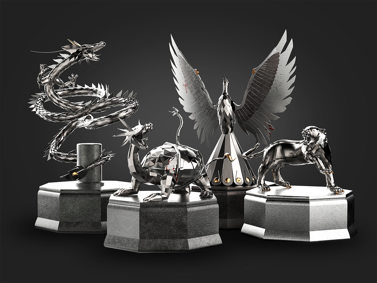 中国四大神兽手办