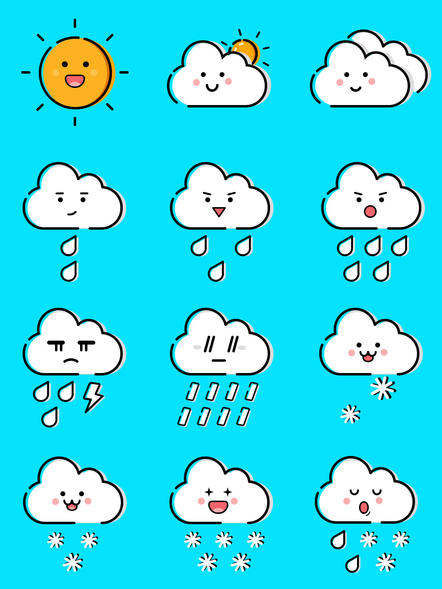 mbe风格天气图标