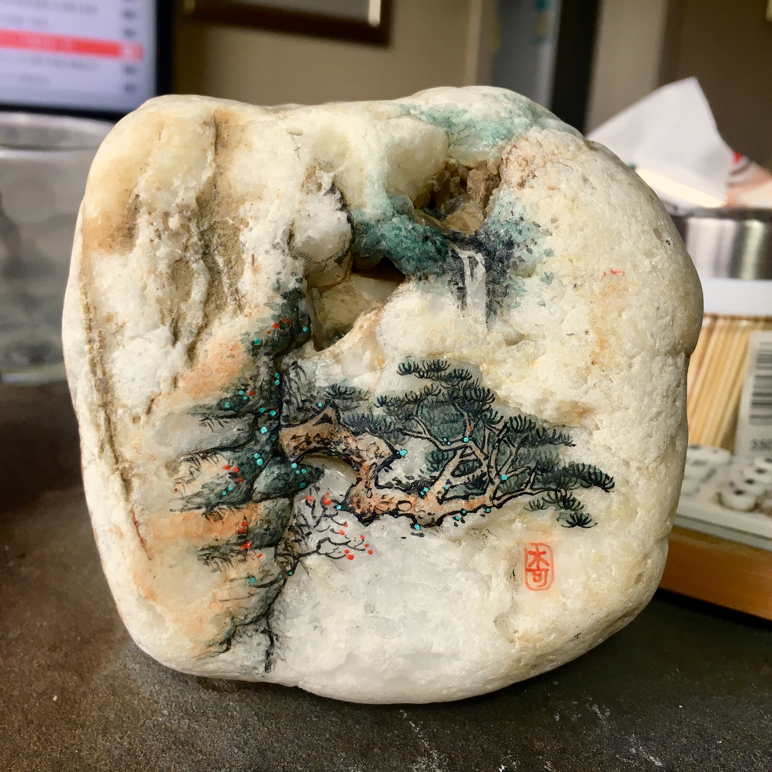 石头画|手工艺|其他手工艺|春江拾趣 - 原创作品 - 站酷 (zcool)