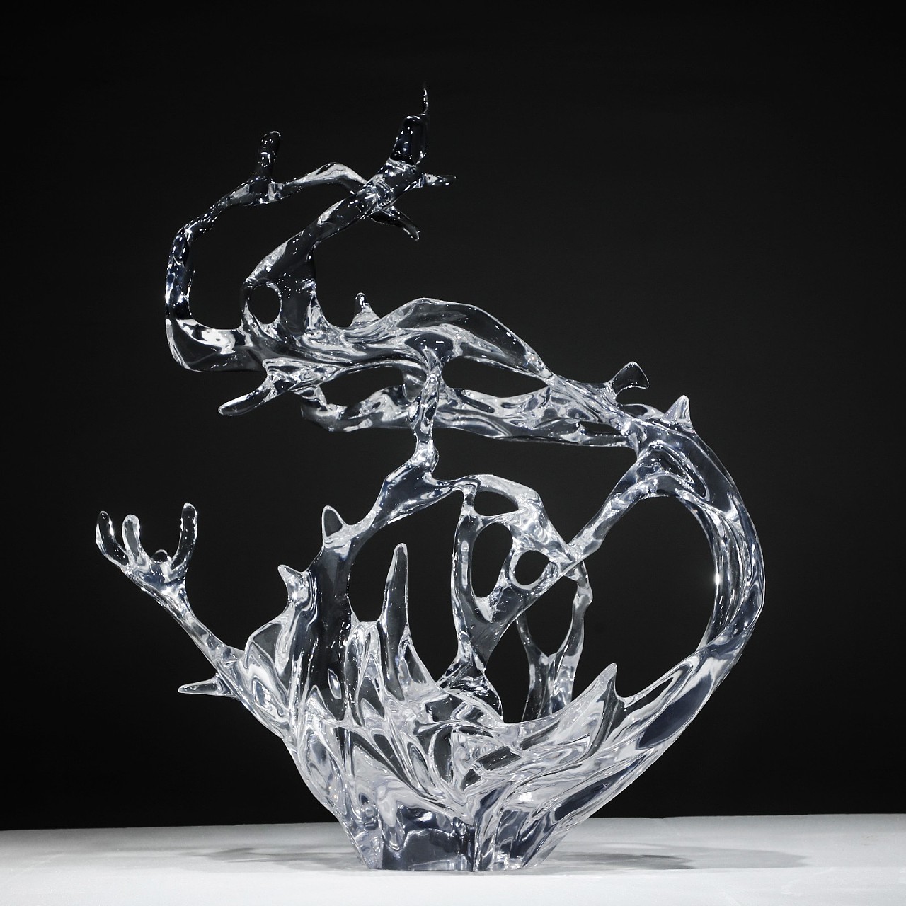 现代简约水晶树脂透明雕塑酒店大堂玄关处摆件