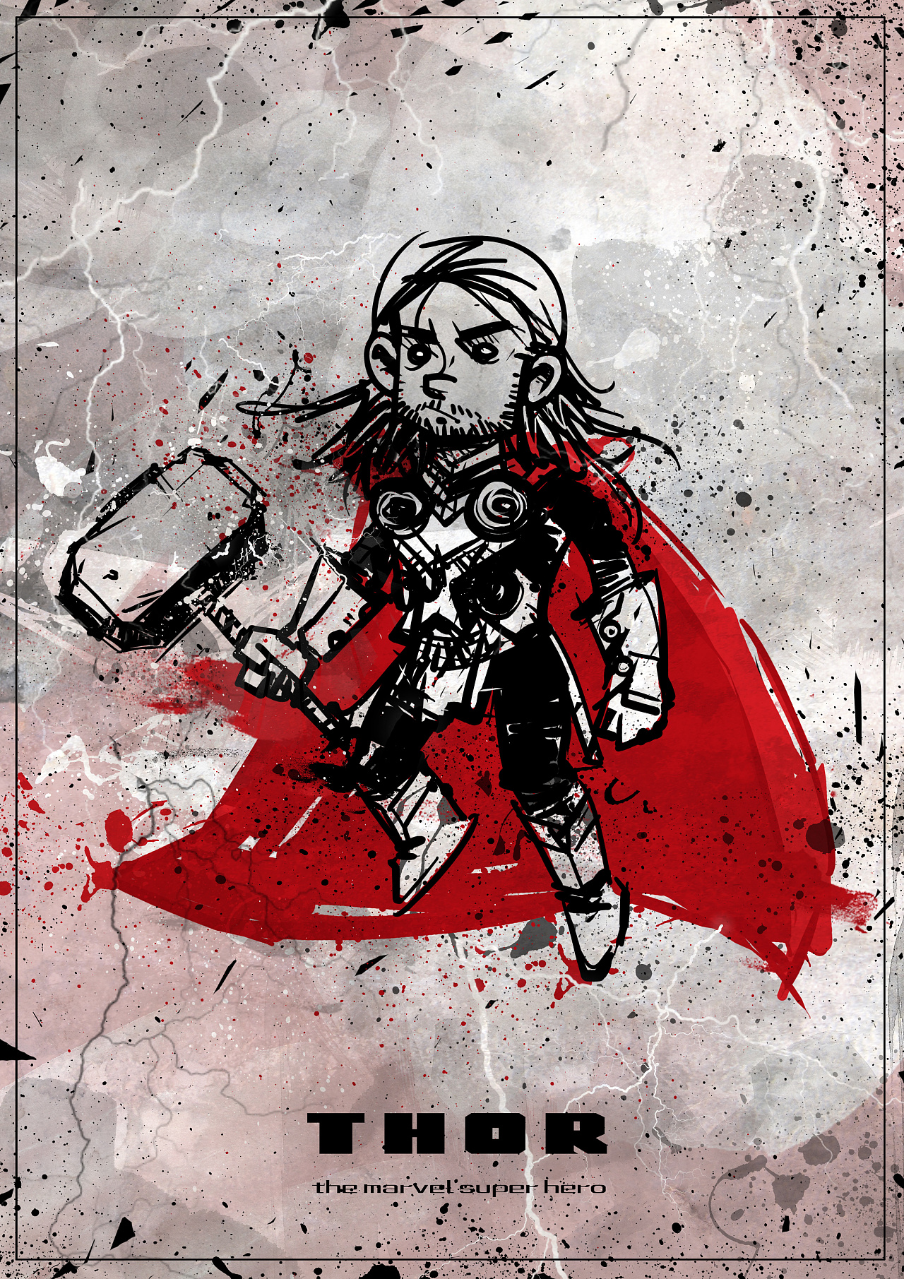 雷神|插画|新锐潮流插画|牛仔酷胖虎 - 原创作品 - 站酷 (zcool)