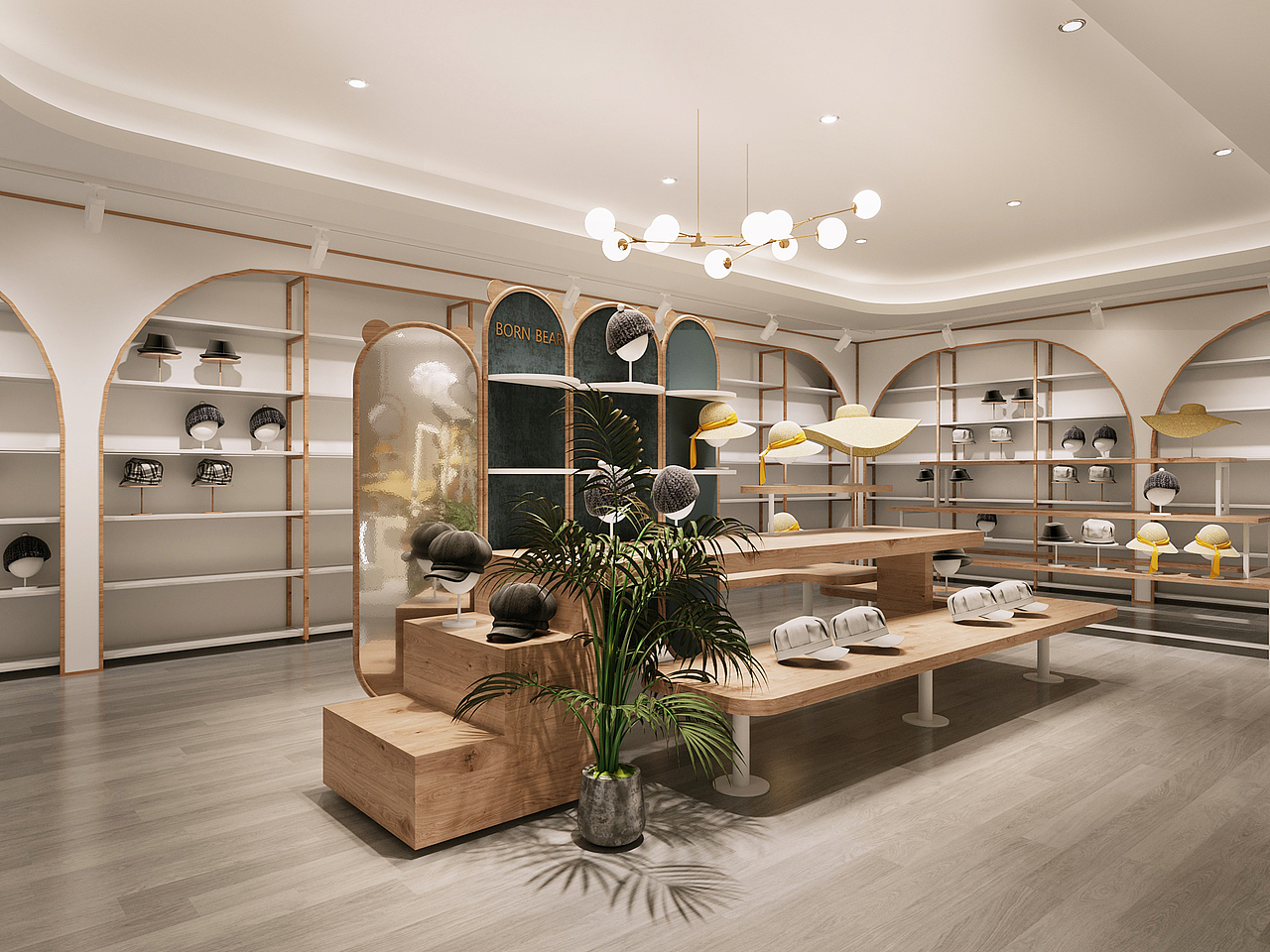 零龄熊帽子样品展示厅