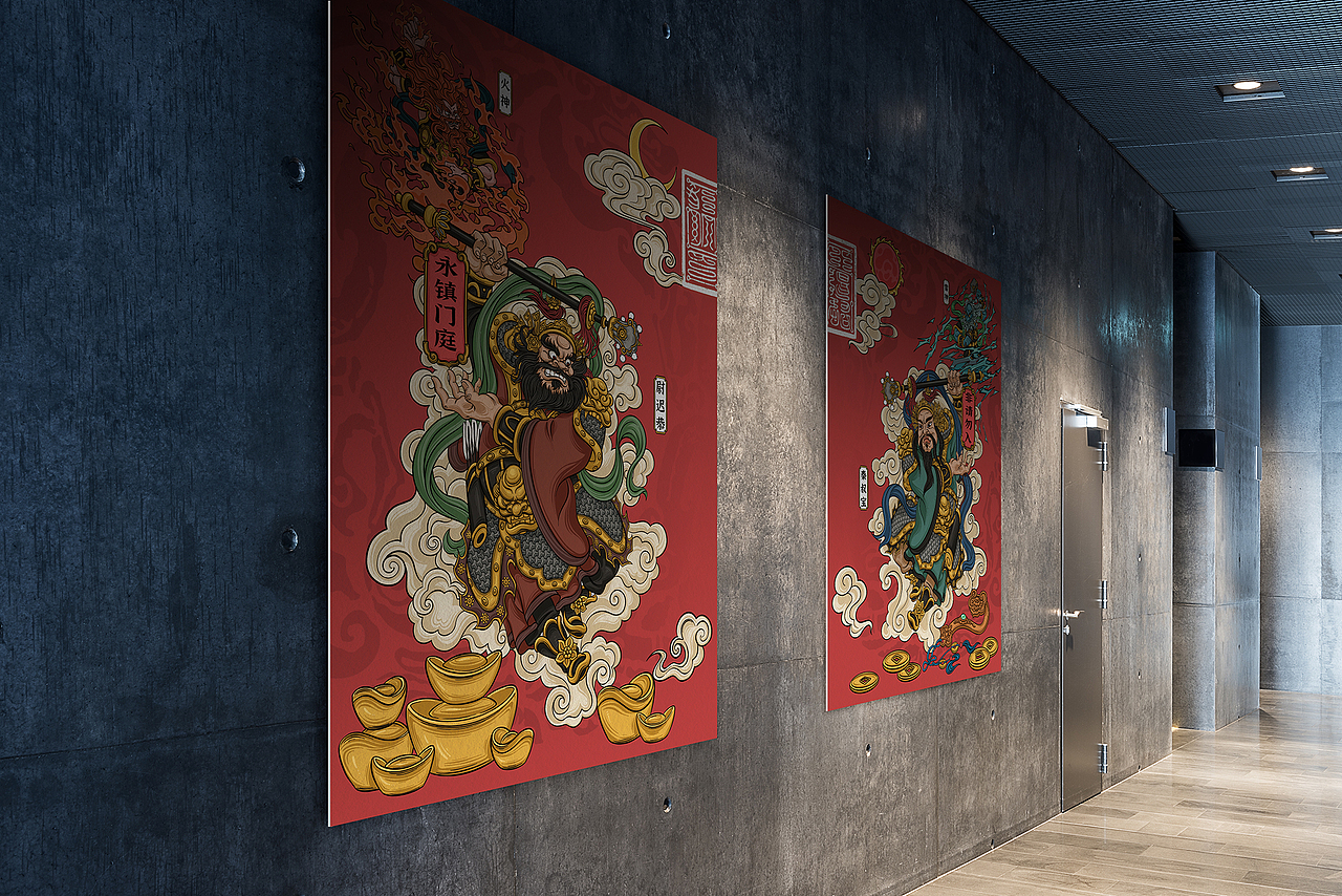 雷火门神（图ZMjQwNzQwNTM2） - 商业插画 - 站酷设计师暖时原创素材 - 站酷ZCOOL