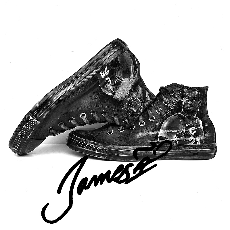 NBA球星詹姆斯头像定制高帮手绘帆布鞋（图ZMTk4Nzk0MTg4） - 其他手工艺 - 站酷设计师山野先生原创素材 - 站酷ZCOOL