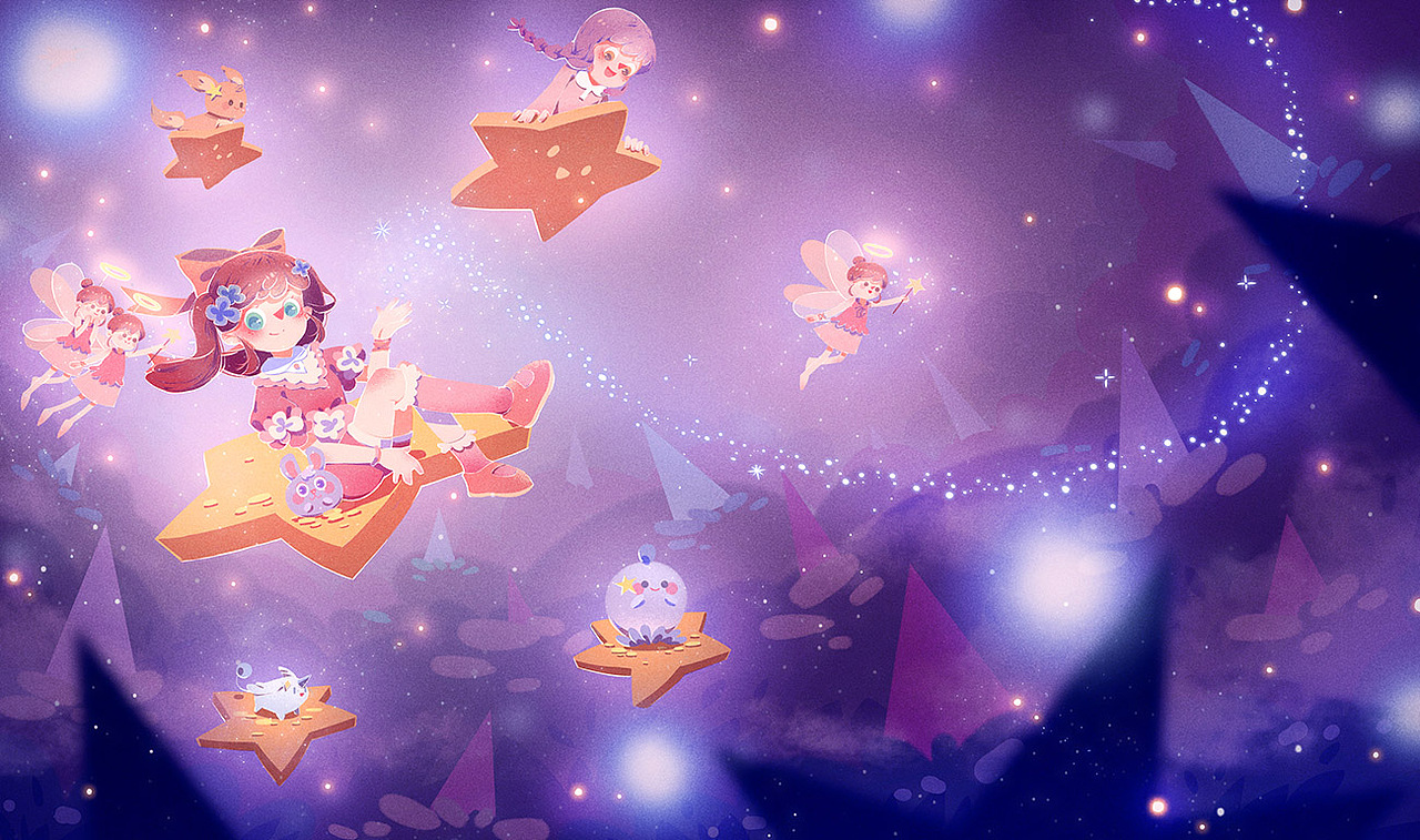 星星的约定。（图ZMTA5NDgyNTYw） - 儿童插画 - 站酷设计师林夕同学原创素材 - 站酷ZCOOL