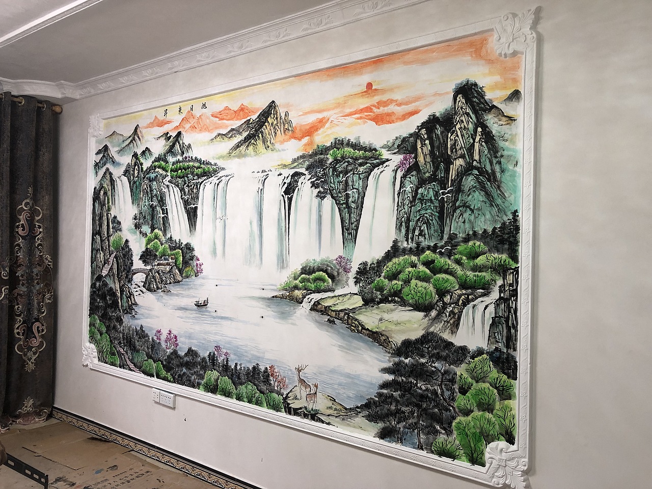 电视背景墙手绘！读读书不认真，画画不好看，继续学习（图ZMTQ2MDU1NDky） - 绘画 - 站酷设计师画陈原创素材 - 站酷ZCOOL