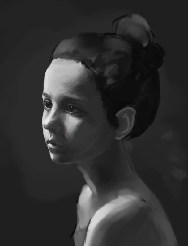 黑白人像-日常厚涂练习（图ZMjUxOTI2NDk2） - 创作习作 - 站酷设计师里牙原创素材 - 站酷ZCOOL