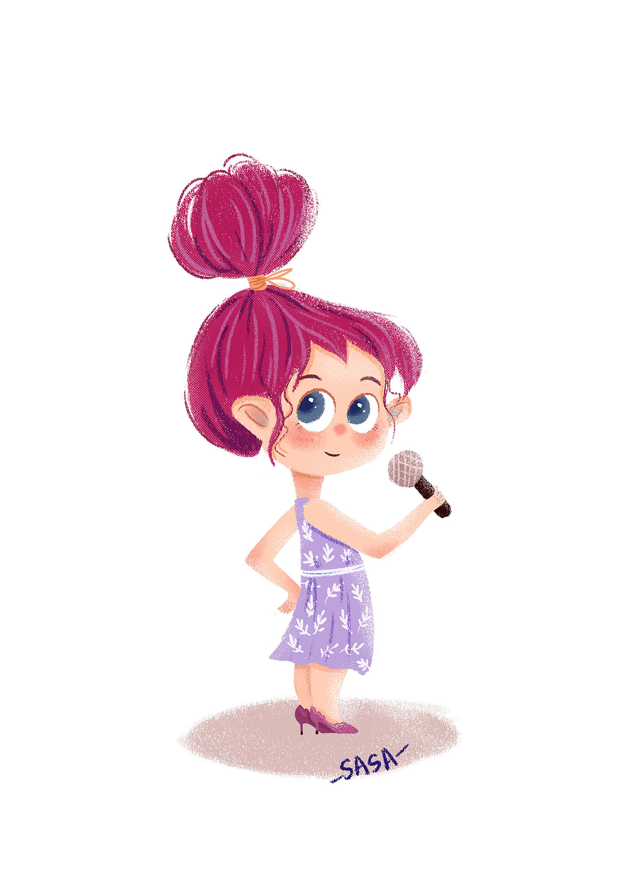 偷涂口红的小姑娘