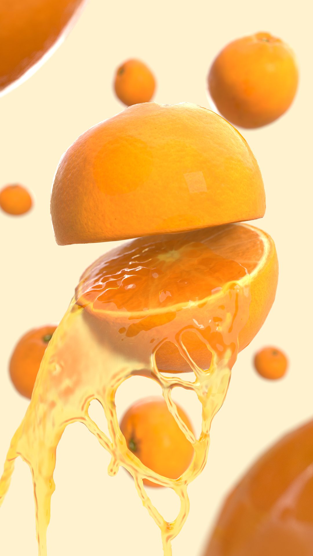 水果橙子商业渲染