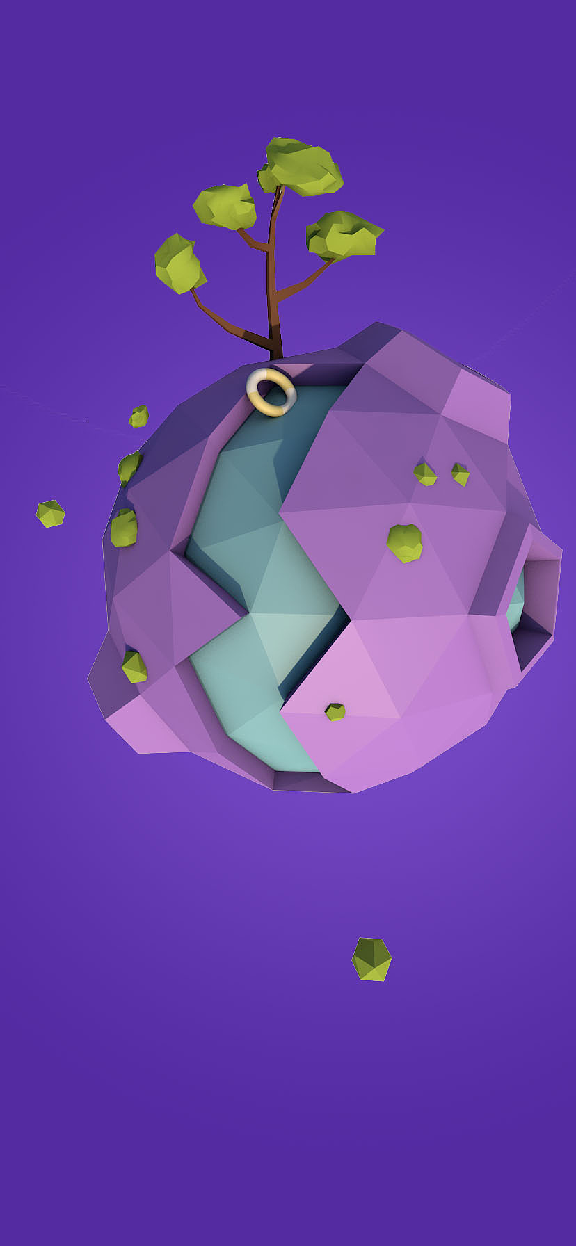 c4d手机ui界面的练习作---卡通地球|ui|闪屏/壁纸|公孙丑下_原创作品