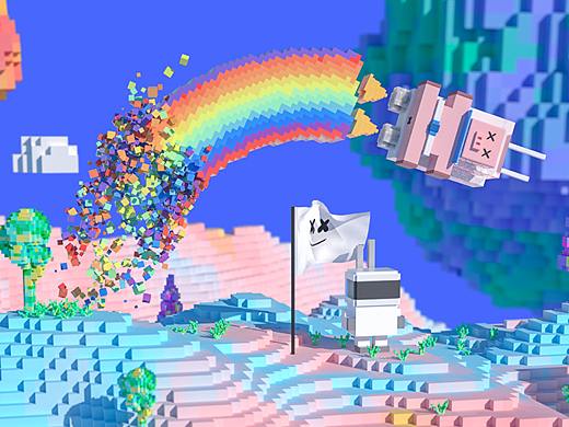 【C4D废柴】像素彩虹猪