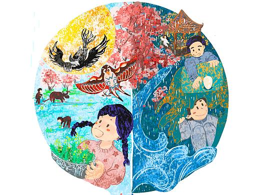 春分的雨（个人主页-ZNTg2Nzg2NDg=） - 商业插画 - 站酷设计师冷色调winyang原创素材 - 站酷ZCOOL