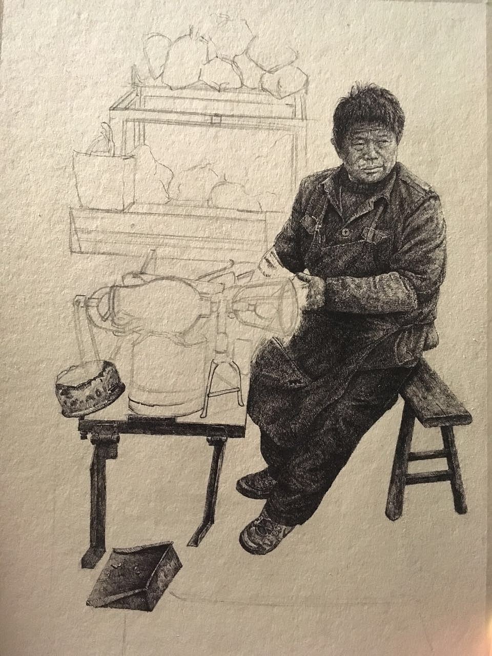 人物钢笔画《米老头》（图ZNTk3NDkzNDA=） - 绘画 - 站酷设计师笔尖陌生人原创素材 - 站酷ZCOOL