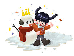 下雪啦，一起來堆雪人吧