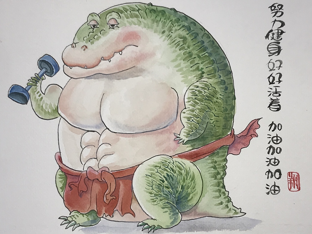 胖鳄鱼|插画|艺术插画|建翔 - 原创作品 - 站酷 (zcool)