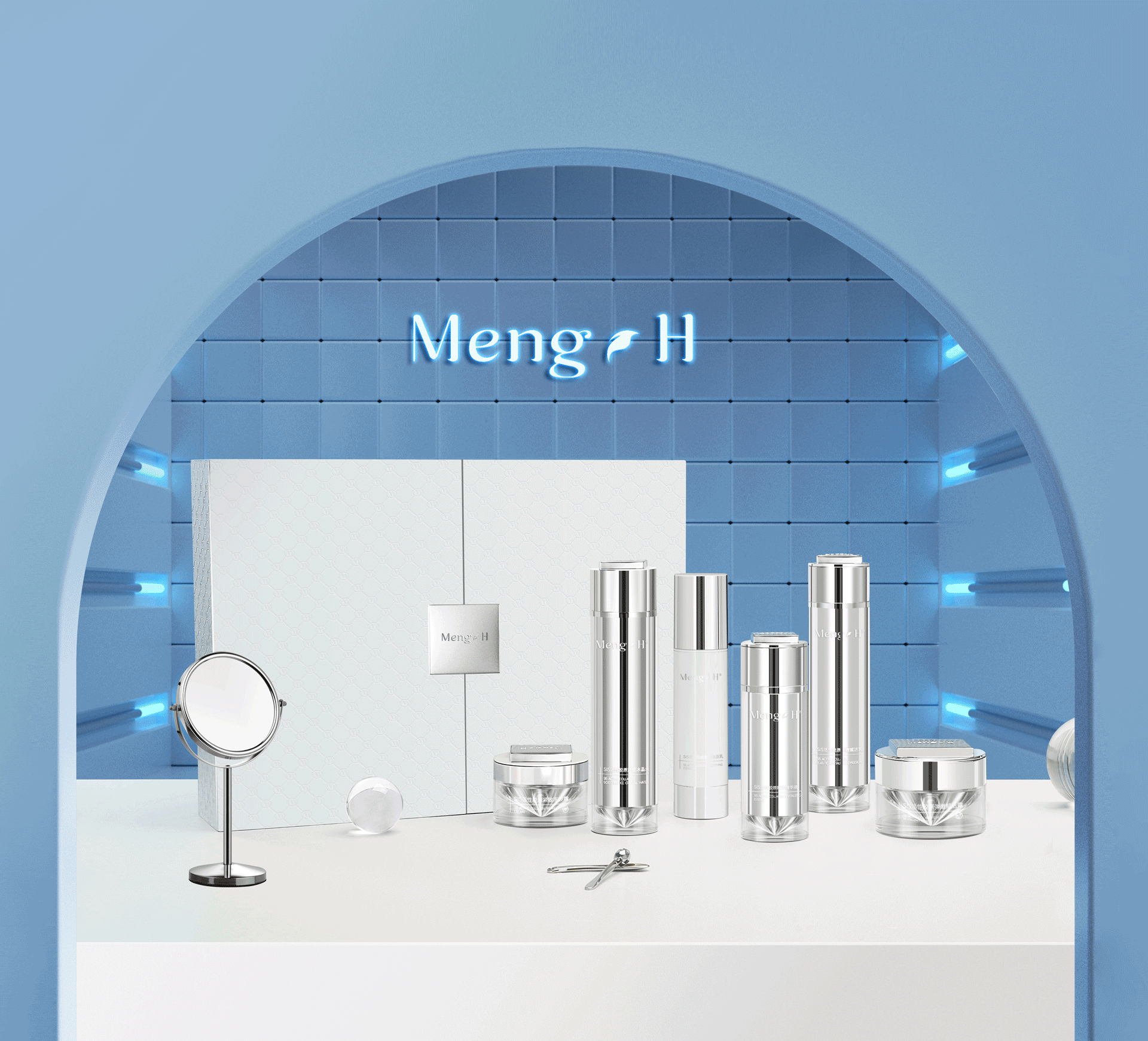 护肤套盒精修图