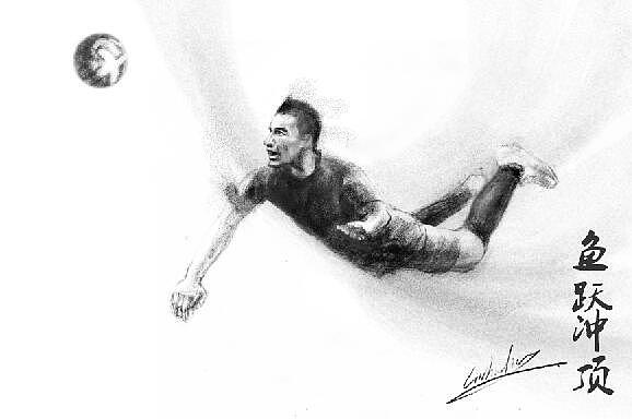 足球经典动作速写