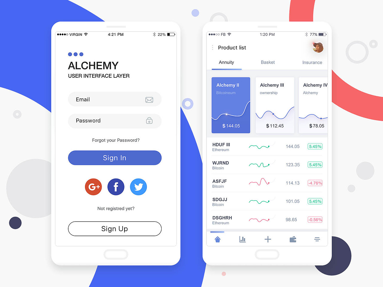 Alchemy 区块链dApps UI界面（图ZOTI3Mjg1MTY=） - APP界面 - 站酷设计师wo2848原创素材 - 站酷ZCOOL