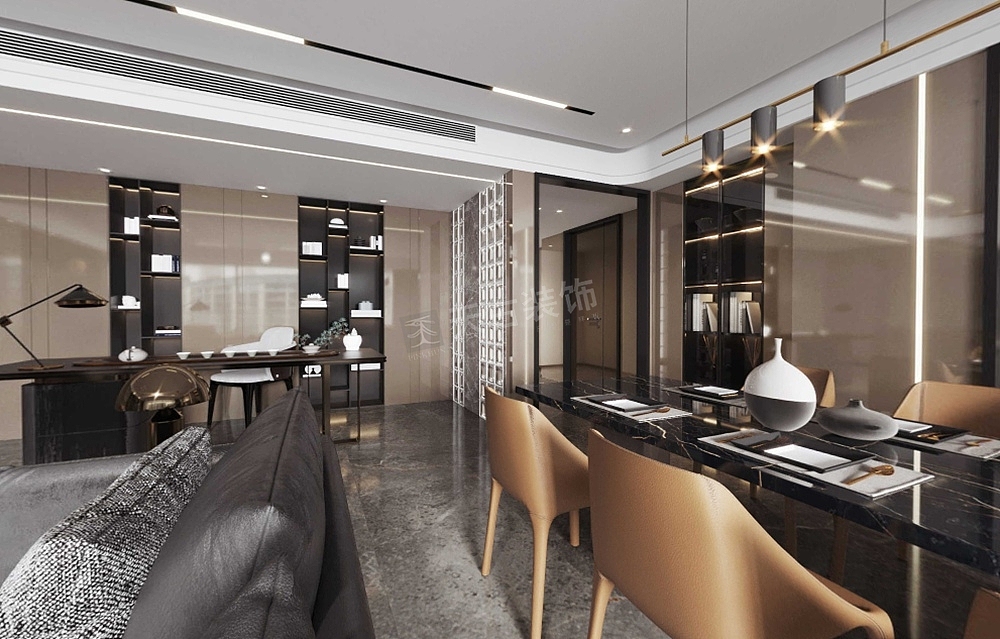 壹号半岛装修,现代简约风格设计,天古装饰设计师