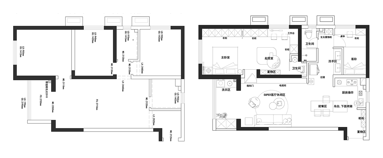 三居变两房 ｜无风格的空间设计（图ZMjcyMzI5NTcy） - 家装设计 - 站酷设计师人陌原创素材 - 站酷ZCOOL