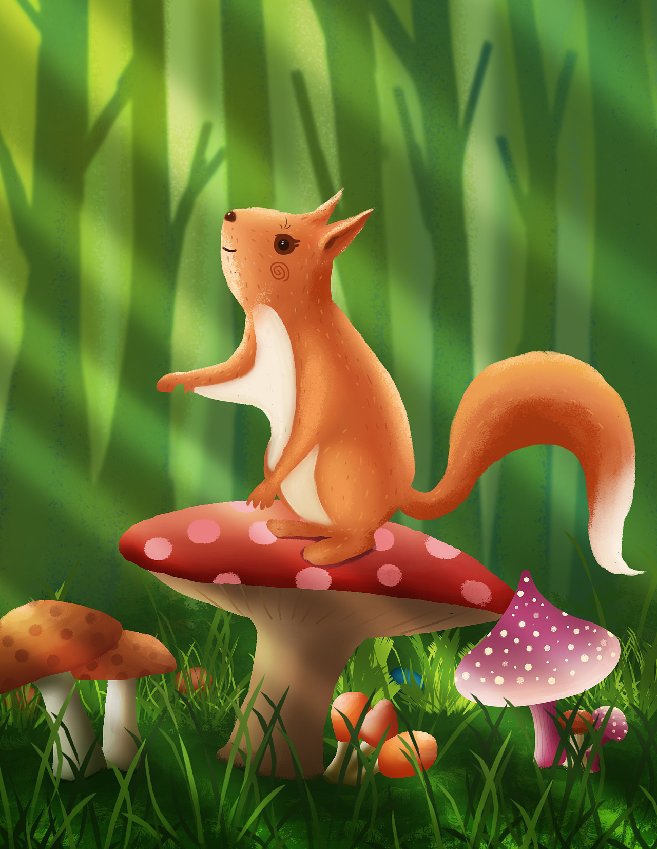 期待春天阳光的松鼠|插画|创作习作|akilabinlin - 原创作品 - 站酷