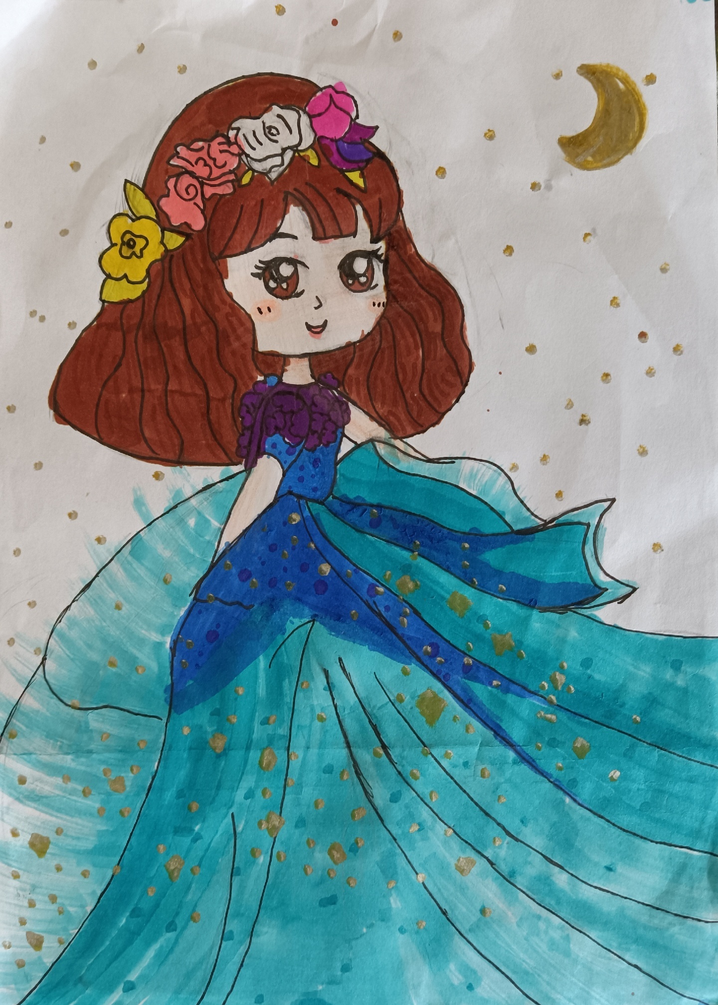 大宝贝第一张素描漫画练习|插画|儿童插画|涵映创意小涵涵 - 原创作品