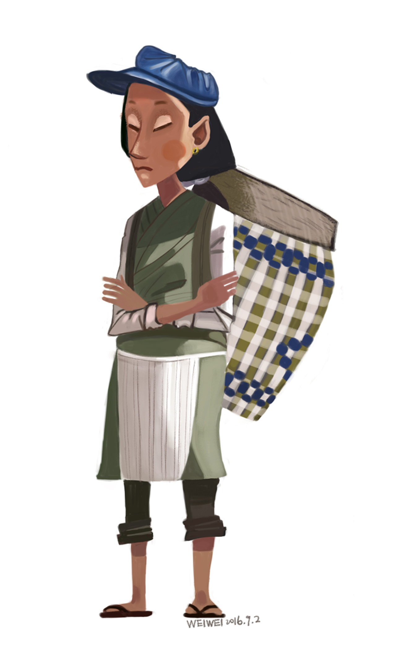 背背篓的妇女|插画|商业插画|chanweiwei_原创作品-站酷zcool