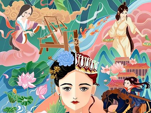 3.8妇女节海报插画
