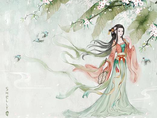手绘古风插画-临摹