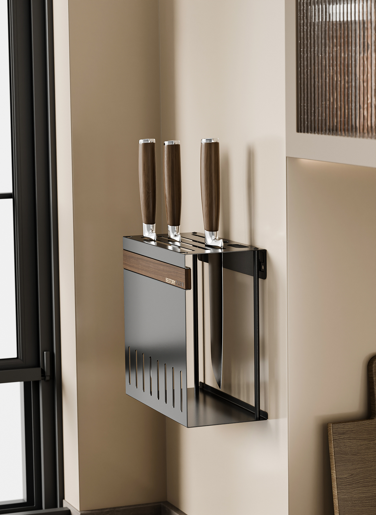 厨房置物架渲染