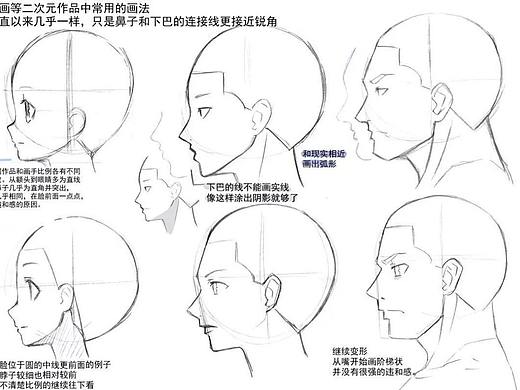 【板绘新人素材】侧脸的练习之二次元侧脸画法