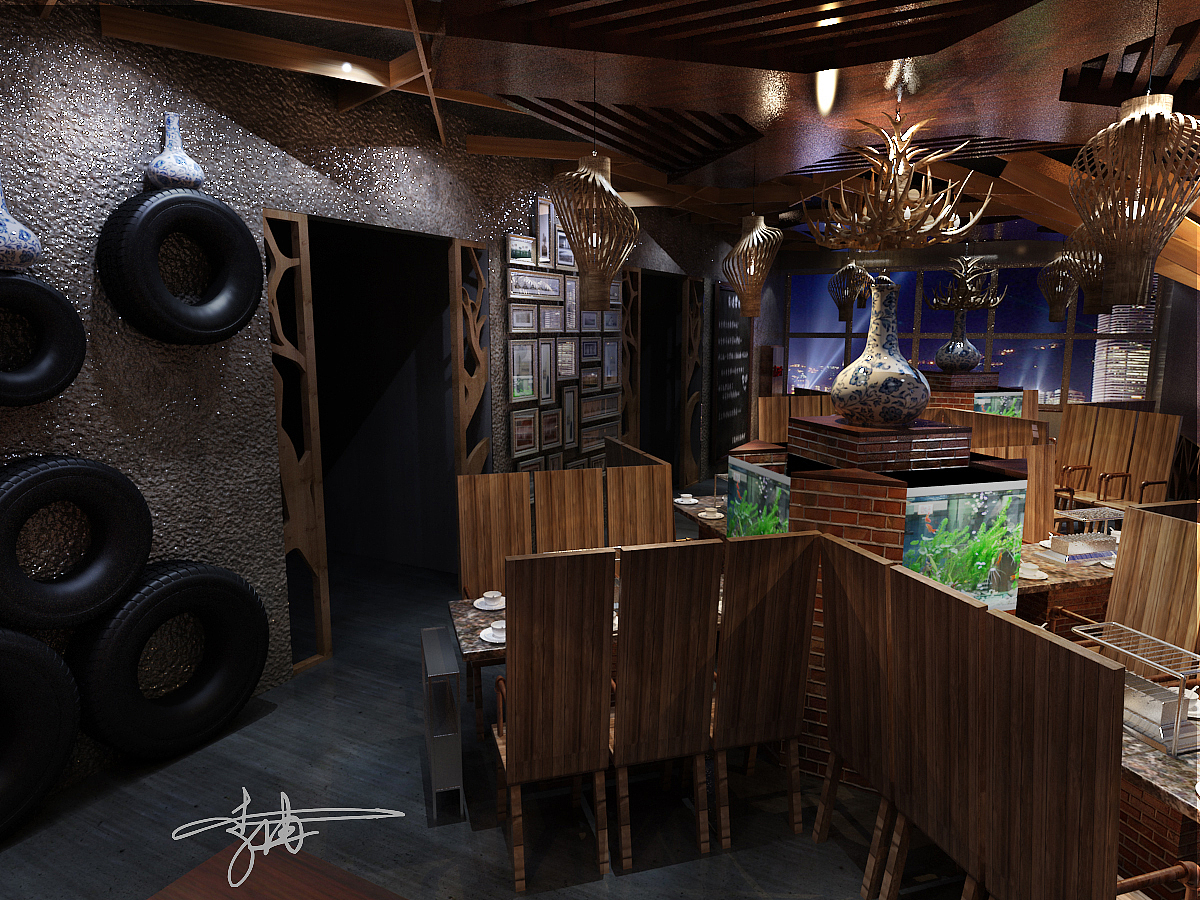 烧烤店（图ZMTc0NTg2MDg=） - 建筑/空间 - 站酷设计师李KEYI原创素材 - 站酷ZCOOL