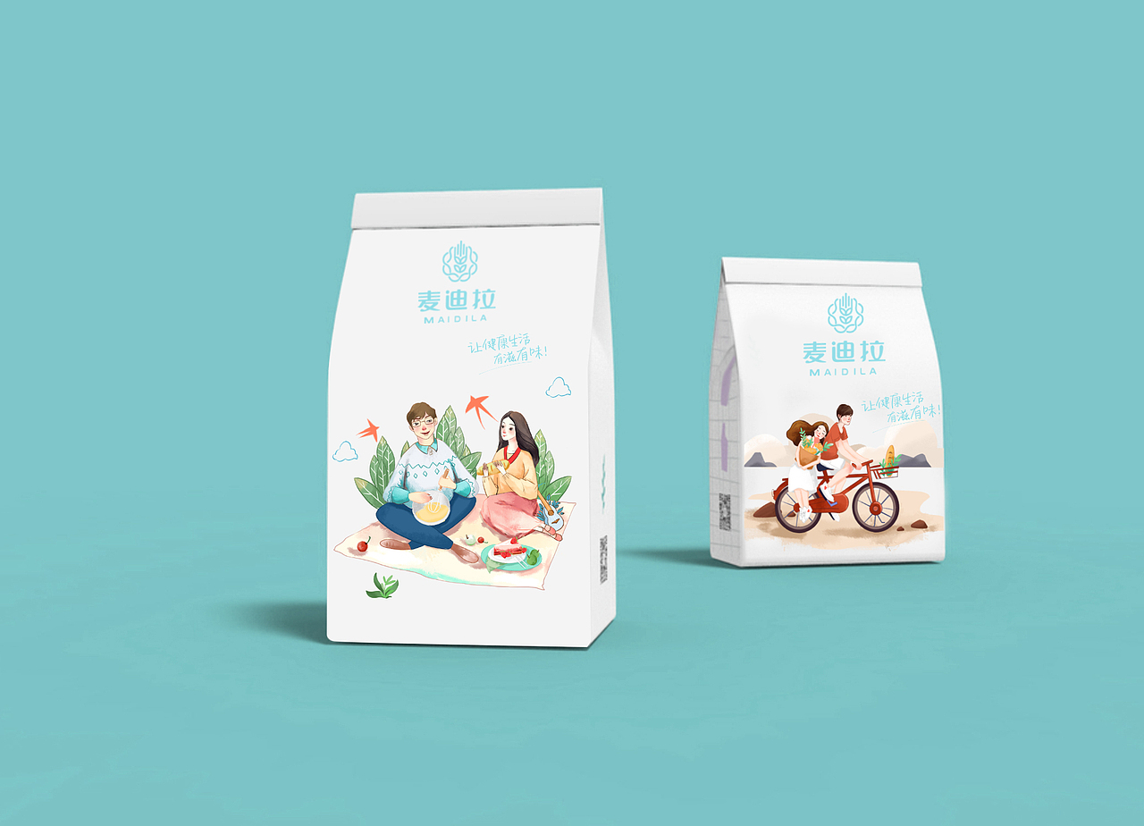 烘焙蛋糕包装插画