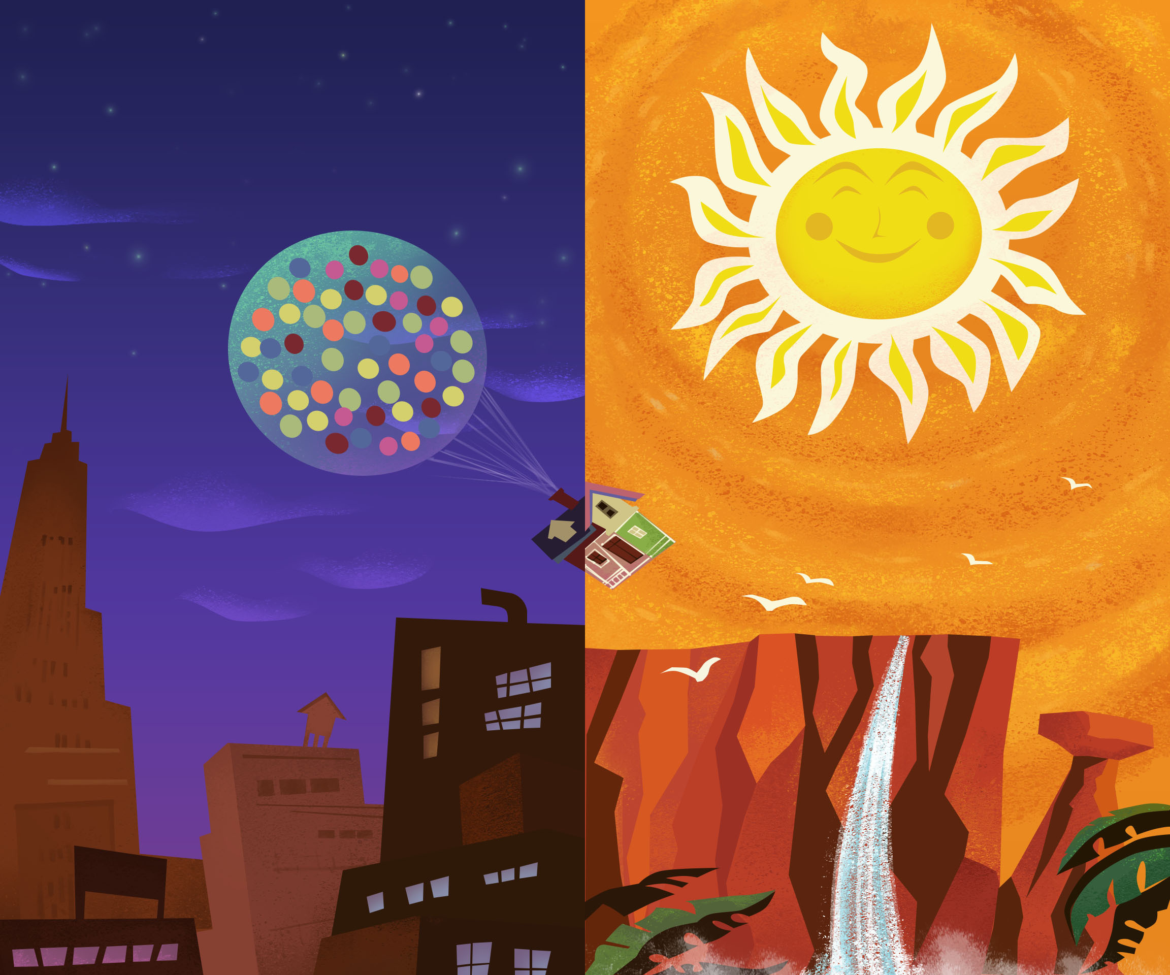 飞屋环游记|插画|商业插画|二长斑岩 - 原创作品 - 站酷 (zcool)