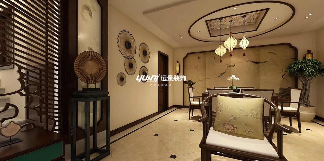 重庆同景国际城香阁华颂别墅装修设计效果图-中式风格（图ZOTUzMTA0MDQ=） - 家装设计 - 站酷设计师子平设计home原创素材 - 站酷ZCOOL