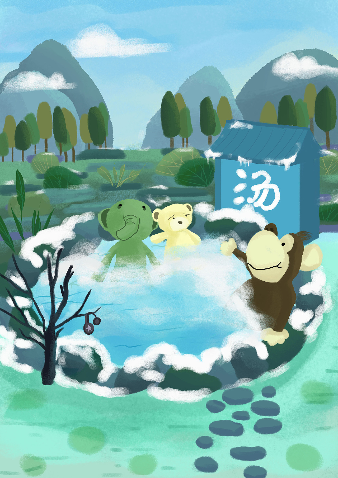 儿童插画—大铁锤与呆呆冬日生活系列（图ZMjQwNTc3OTcy） - 儿童插画 - 站酷设计师飞飞鸟01原创素材 - 站酷ZCOOL