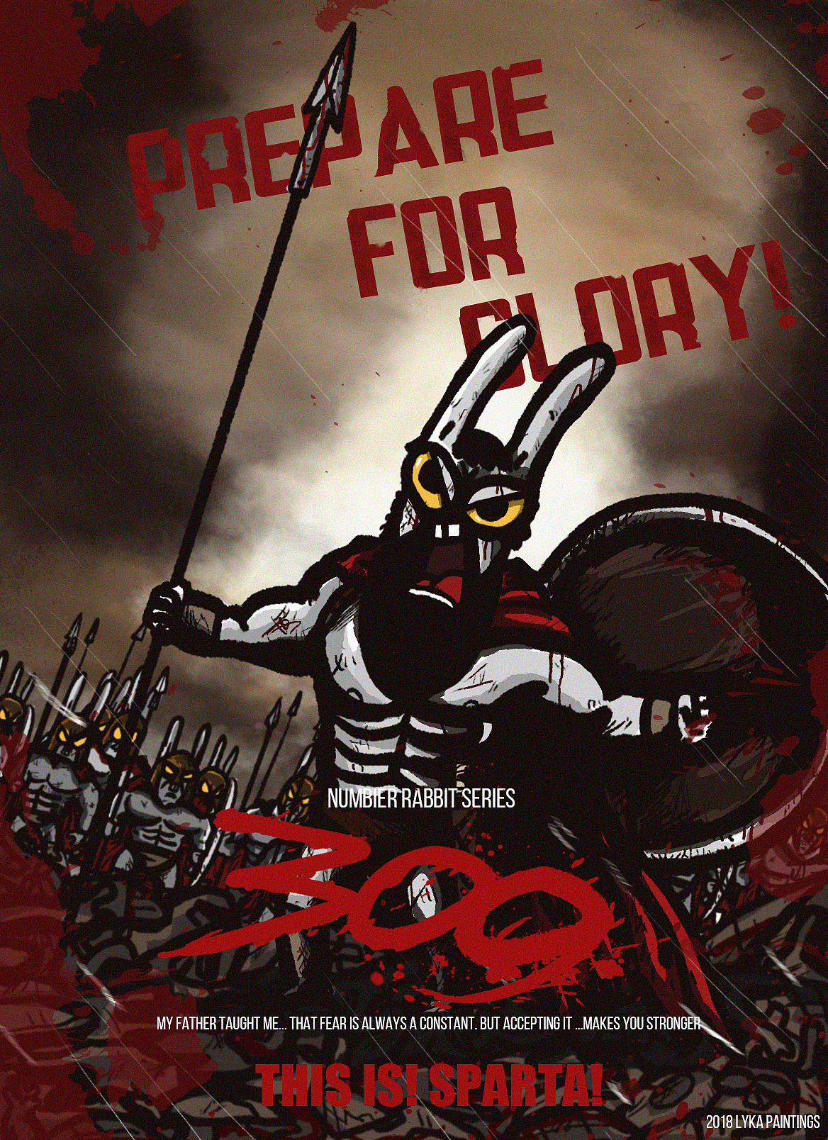 number兔 电影海报系列-斯巴达300勇兔