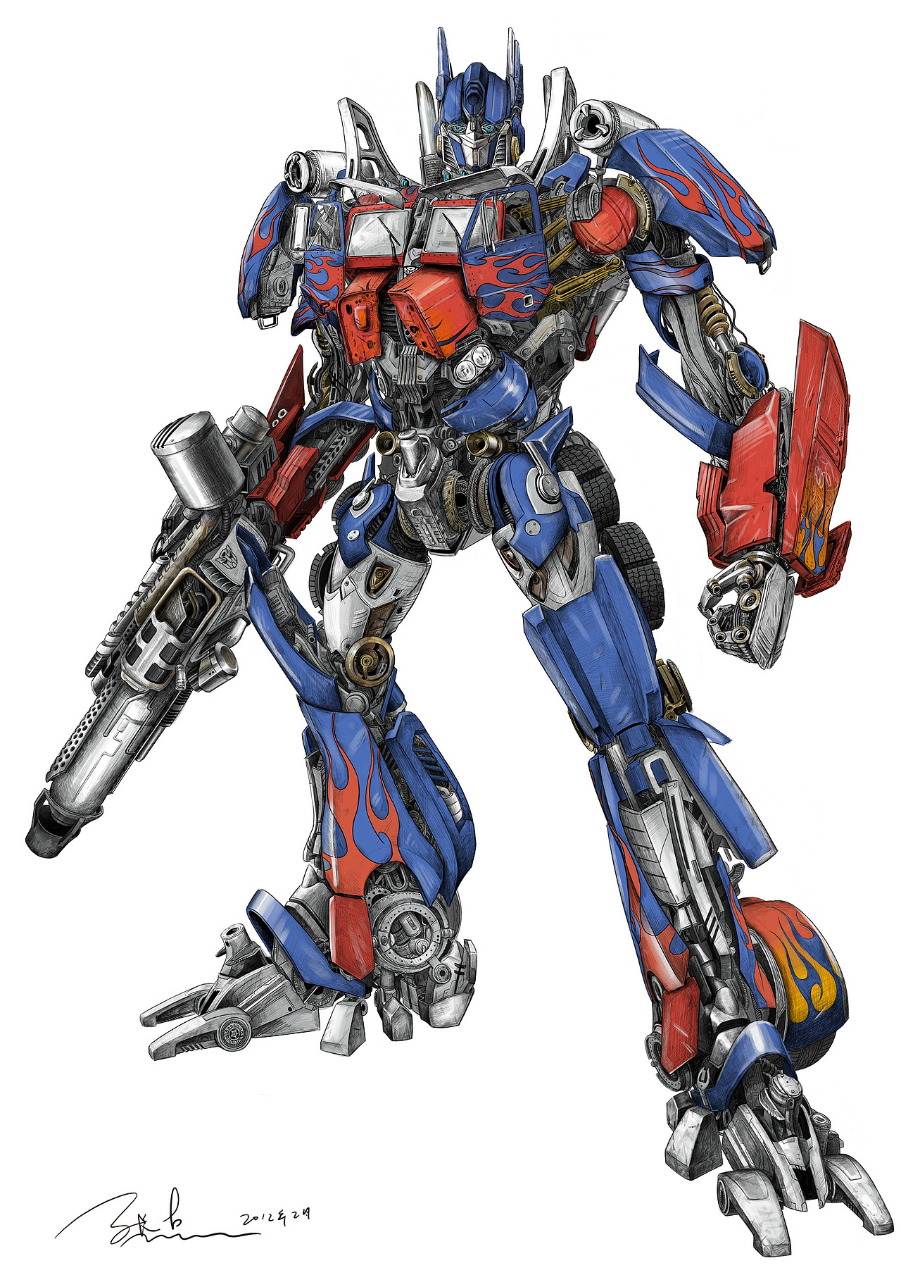 试画变形金刚2擎天柱