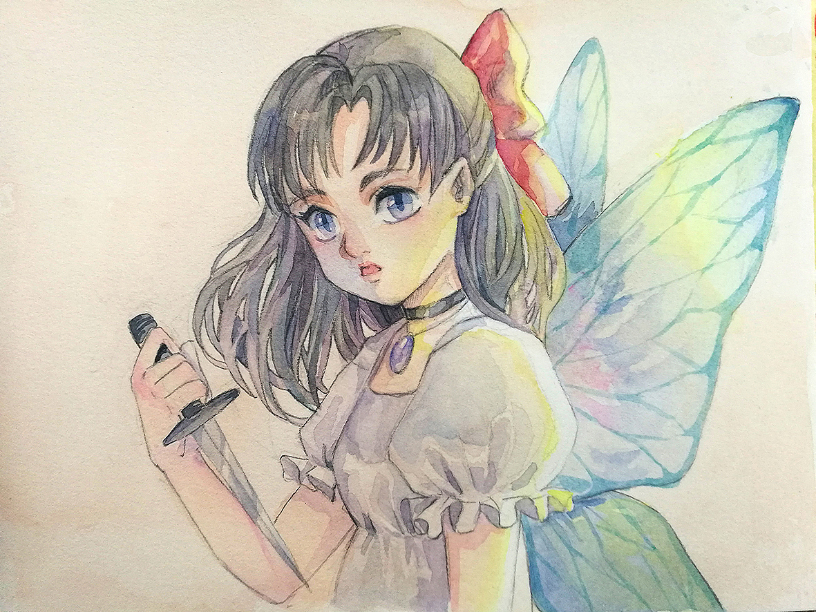 许多蛾子蝴蝶水彩