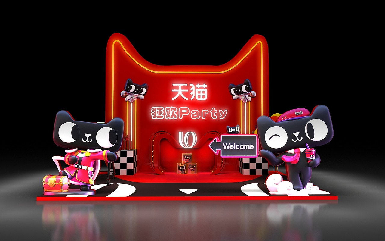 天猫美陈展示设计3d效果图