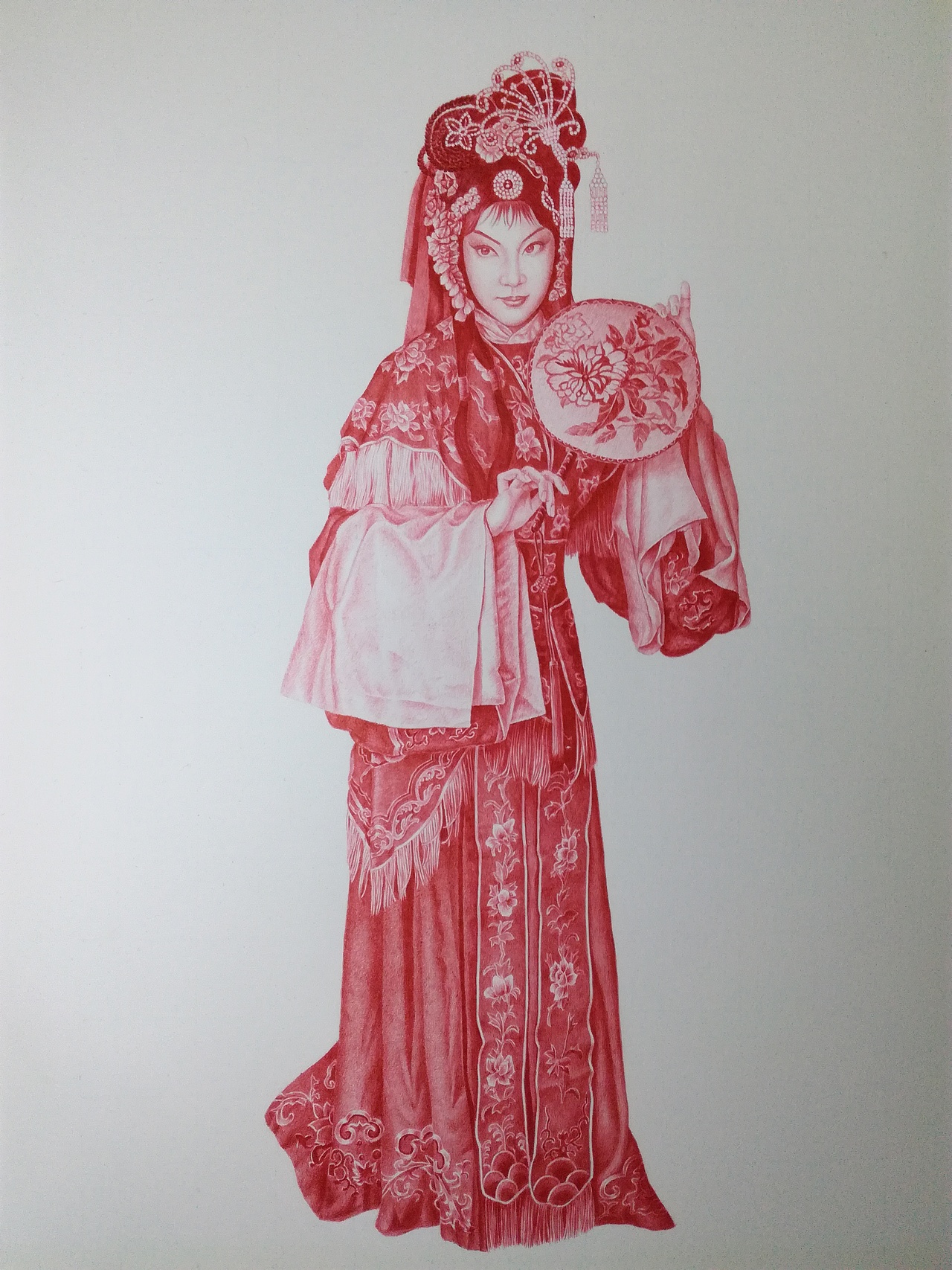 红圆珠笔画 京剧红娘（图ZMTgxMDY4NDE2） - 绘画 - 站酷设计师小马的鬃毛原创素材 - 站酷ZCOOL