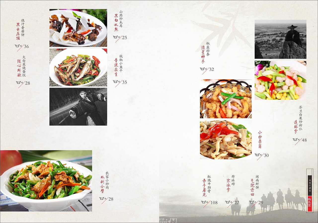 武林风菜馆 酒店高档菜谱 画册 中餐厅