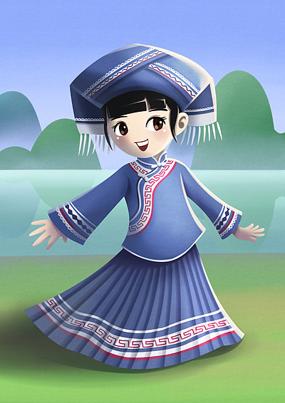 少数民族插画 2（图ZODk4MjMwOTI=） - 创作习作 - 站酷设计师乌兰铁木1993原创素材 - 站酷ZCOOL