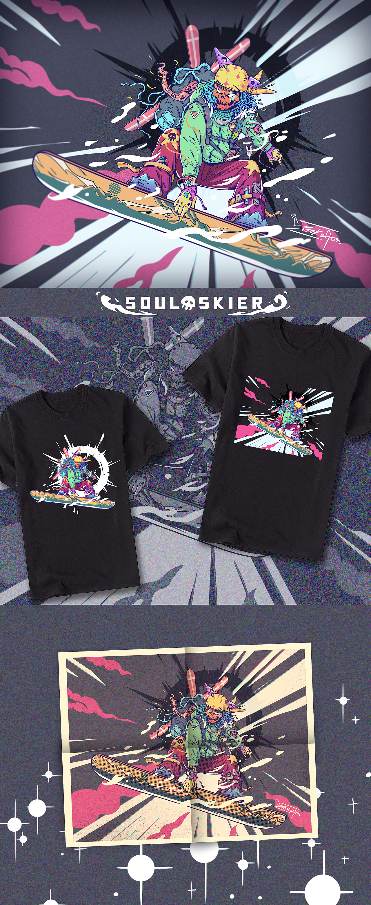 灵魂滑手（图ZMTY2MjE1MTgw） - 新锐潮流插画 - 站酷设计师SMOKEGUN原创素材 - 站酷ZCOOL