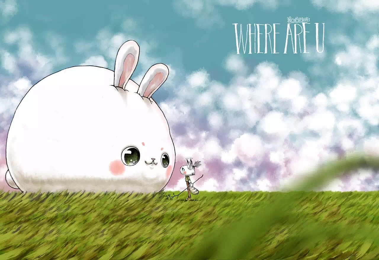 《WHERE ARE U》（《你在哪》）系列插图-猫兔的爱情（图ZMTc5ODg0NzI4） - 绘本 - 站酷设计师漫画猫朱新南原创素材 - 站酷ZCOOL