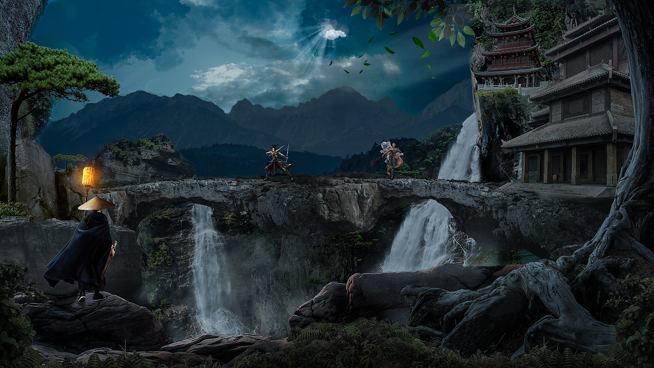 武侠场景合成（图ZMjQ5NzU0NTA4） - 海报 - 站酷设计师鑫森淼晶垚原创素材 - 站酷ZCOOL