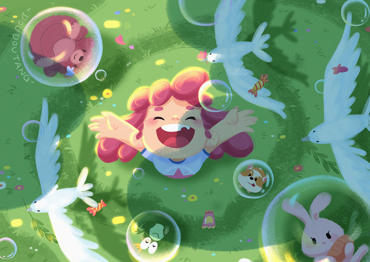 每一天都要快乐呀（图ZMzA0MTkyMzIw） - 儿童插画 - 站酷设计师兜兜糖DOUDOUTANG原创素材 - 站酷ZCOOL